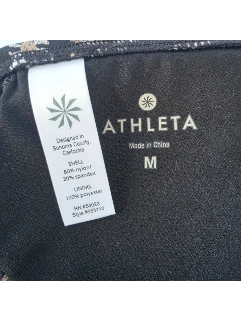 Athleta Martina String Black Triangle Halter Bikini Top Size M Tie Back Swim